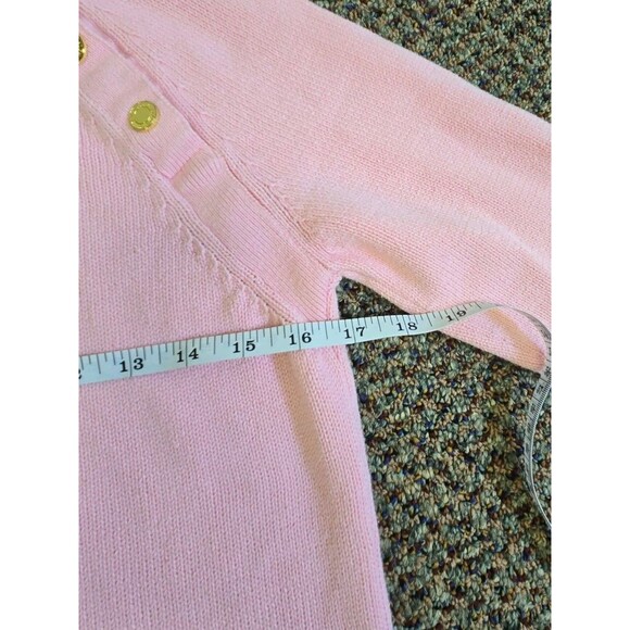 Lauren By Ralph Lauren Turtleneck Sweater Pink Gold Snap Buttons (Women's S/M) - Picture 5 of 9